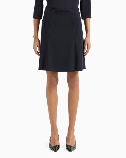 Wool pleated skirt in stretch grain de poudre Essential