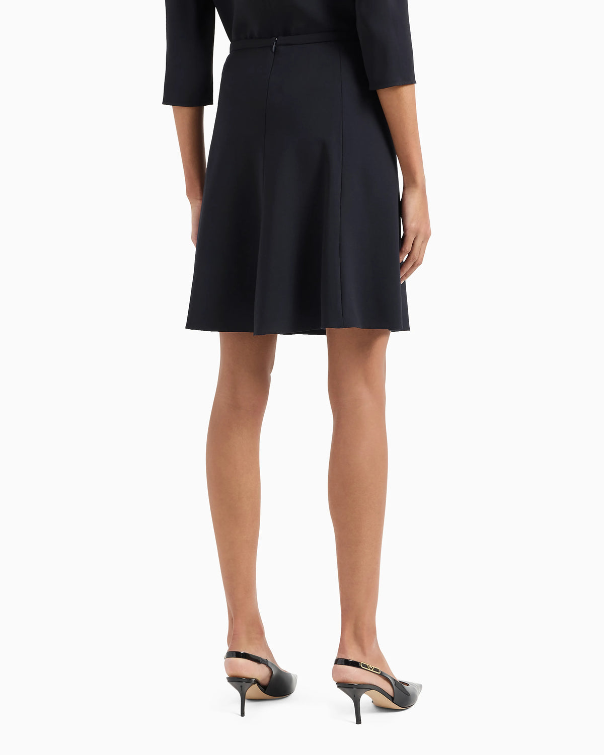 Wool pleated skirt in stretch grain de poudre Essential