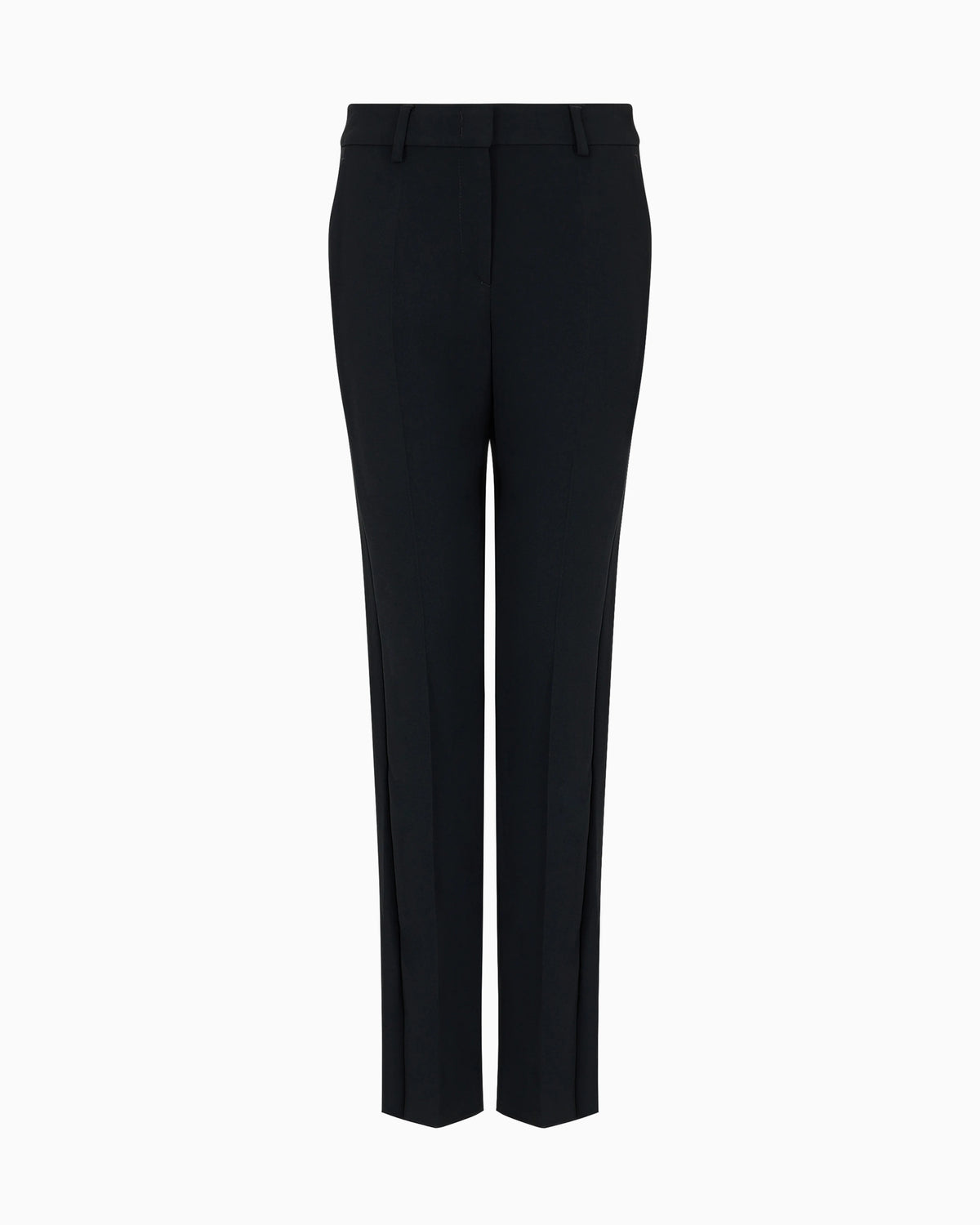 Cady crêpe trousers with belt loops and rib