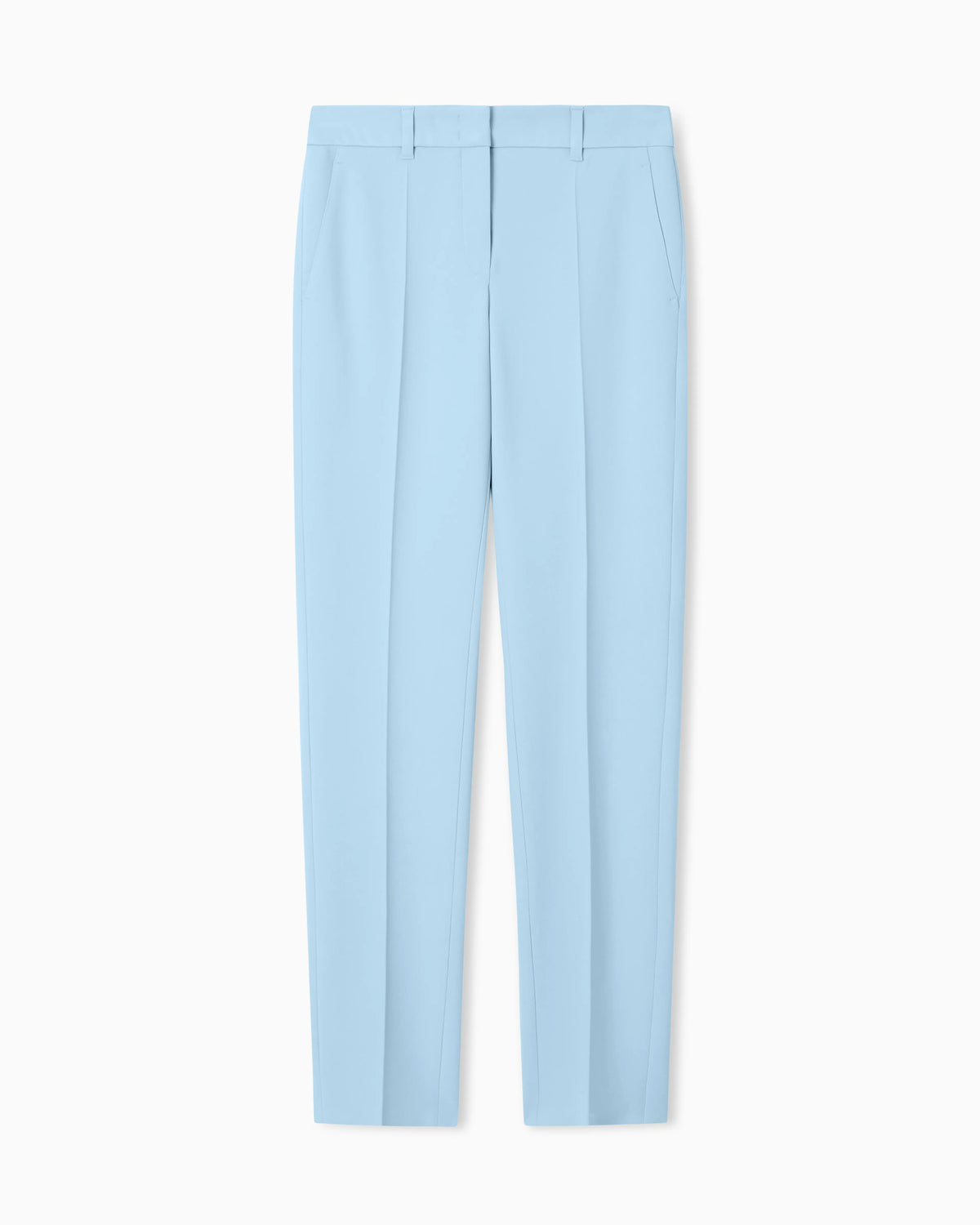 Cady crêpe trousers with belt loops and rib