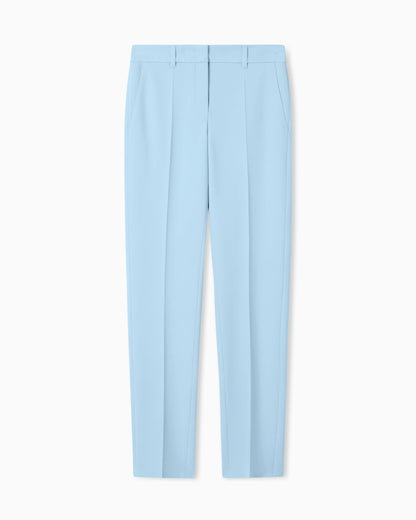 Cady crêpe trousers with belt loops and rib