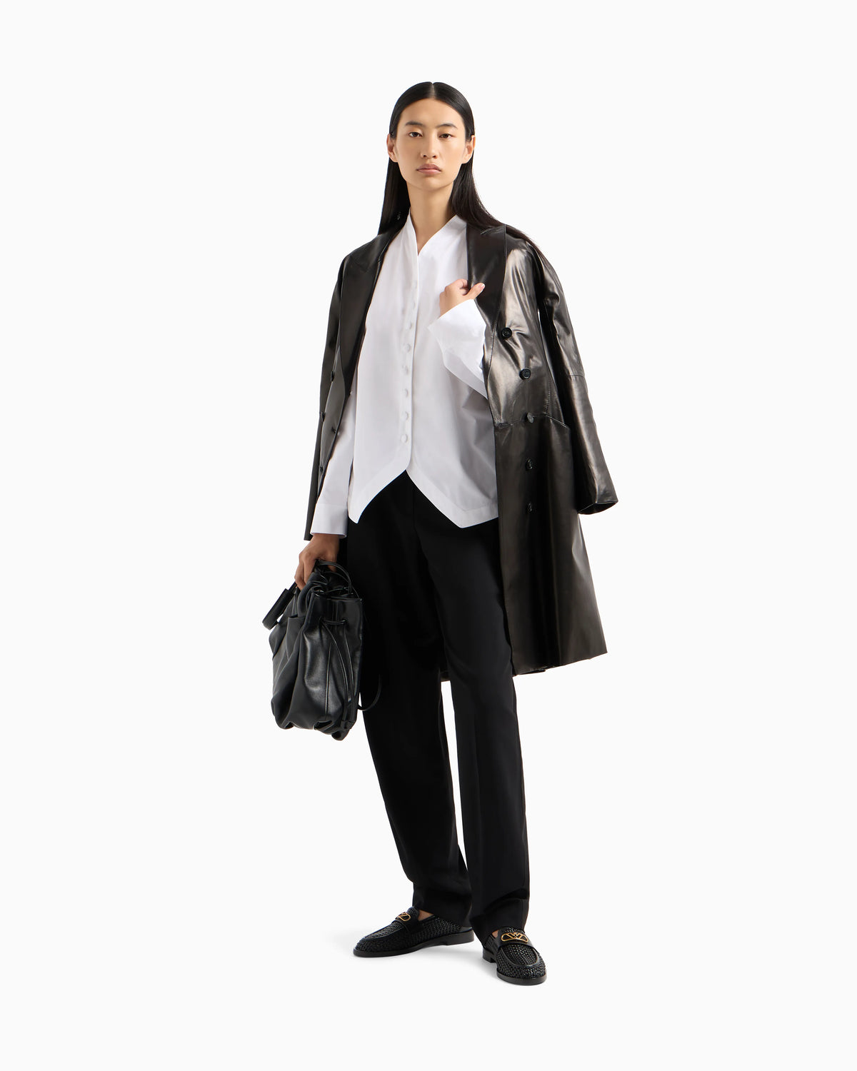 Trousers with pleats and a high waist in wool Essential