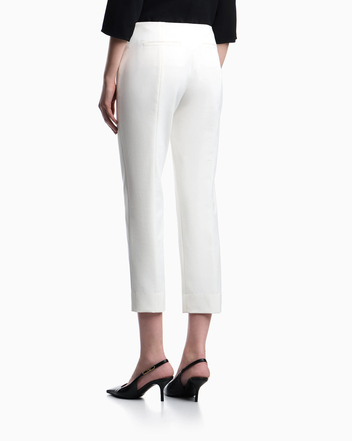 High-waisted trousers in stretch cotton gabardine Essential