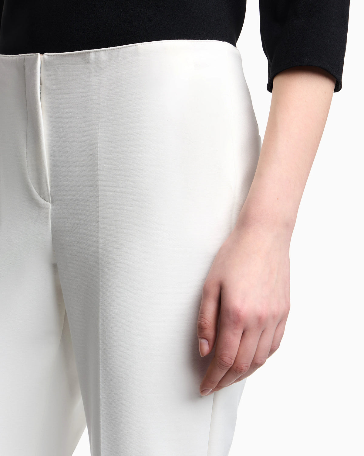 High-waisted trousers in stretch cotton gabardine Essential
