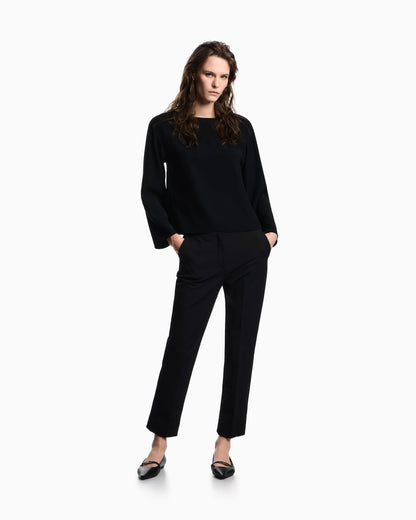 High-waisted trousers in stretch cotton gabardine Essential