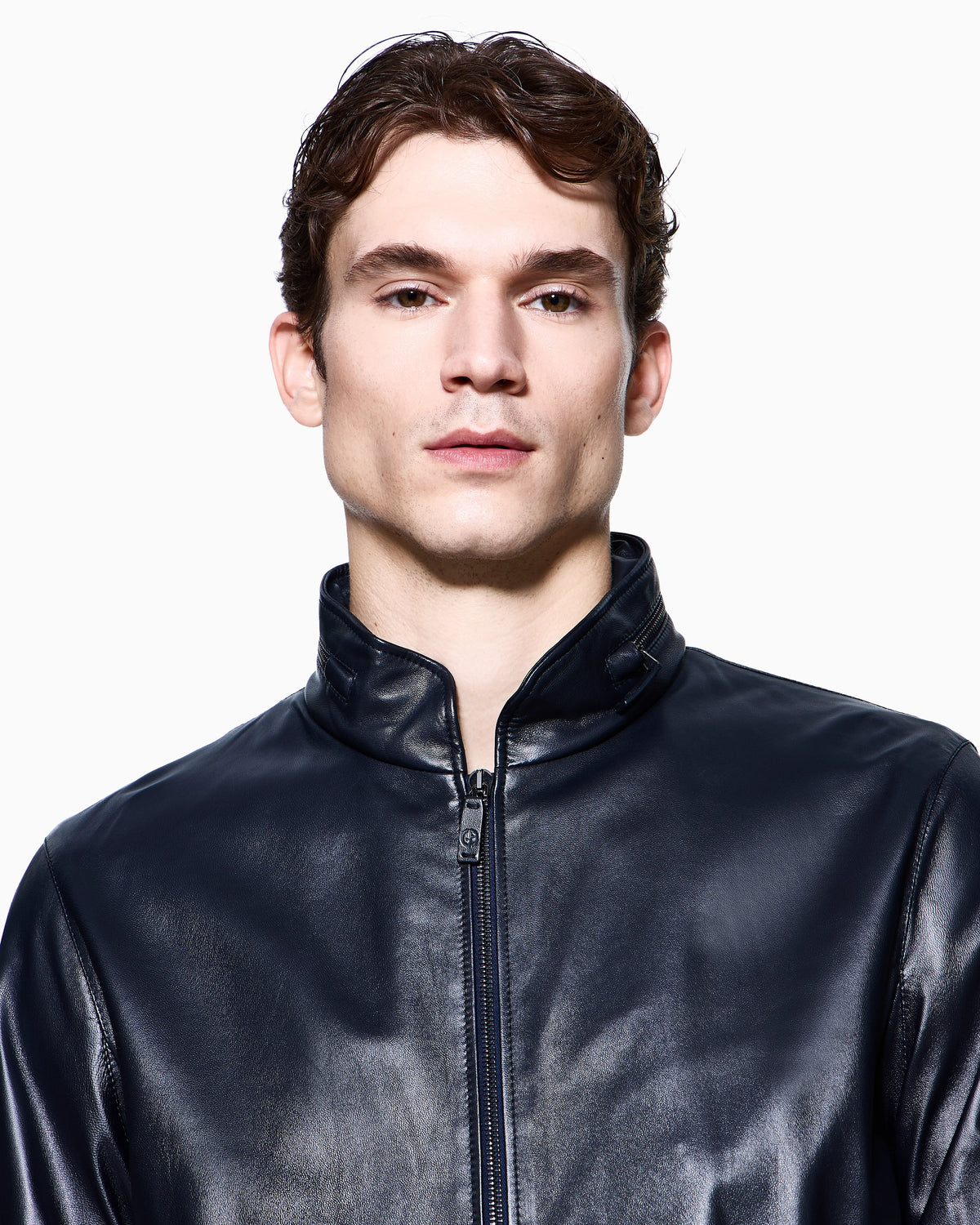 Nappa leather blouson with zip