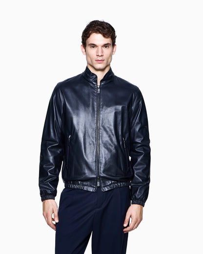 Nappa leather blouson with zip