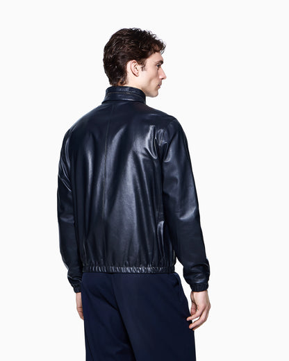 Nappa leather blouson with zip