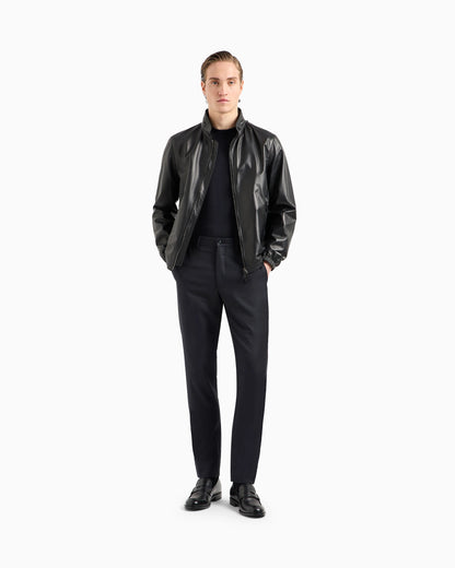 Nappa leather blouson with zip