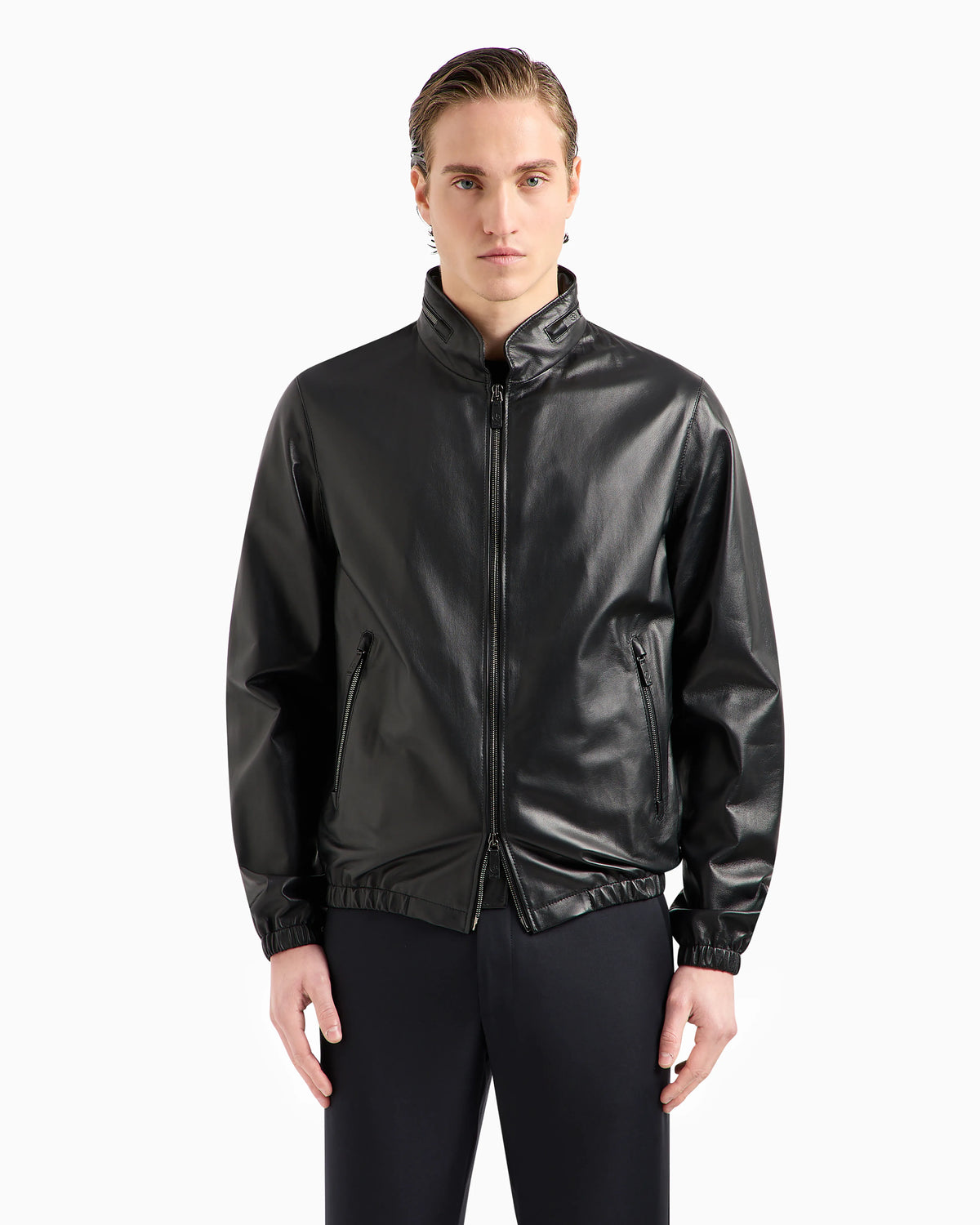 Nappa leather blouson with zip