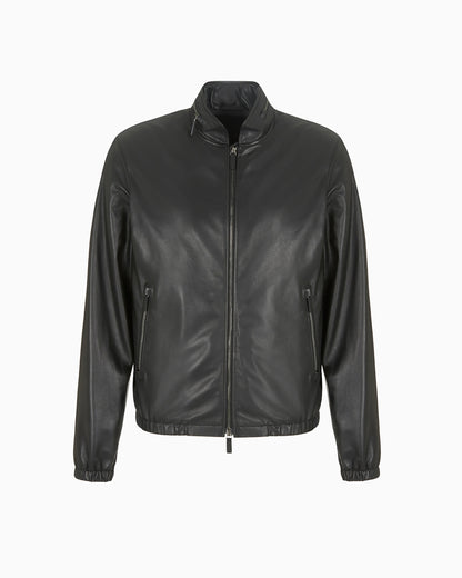 Nappa leather blouson with zip