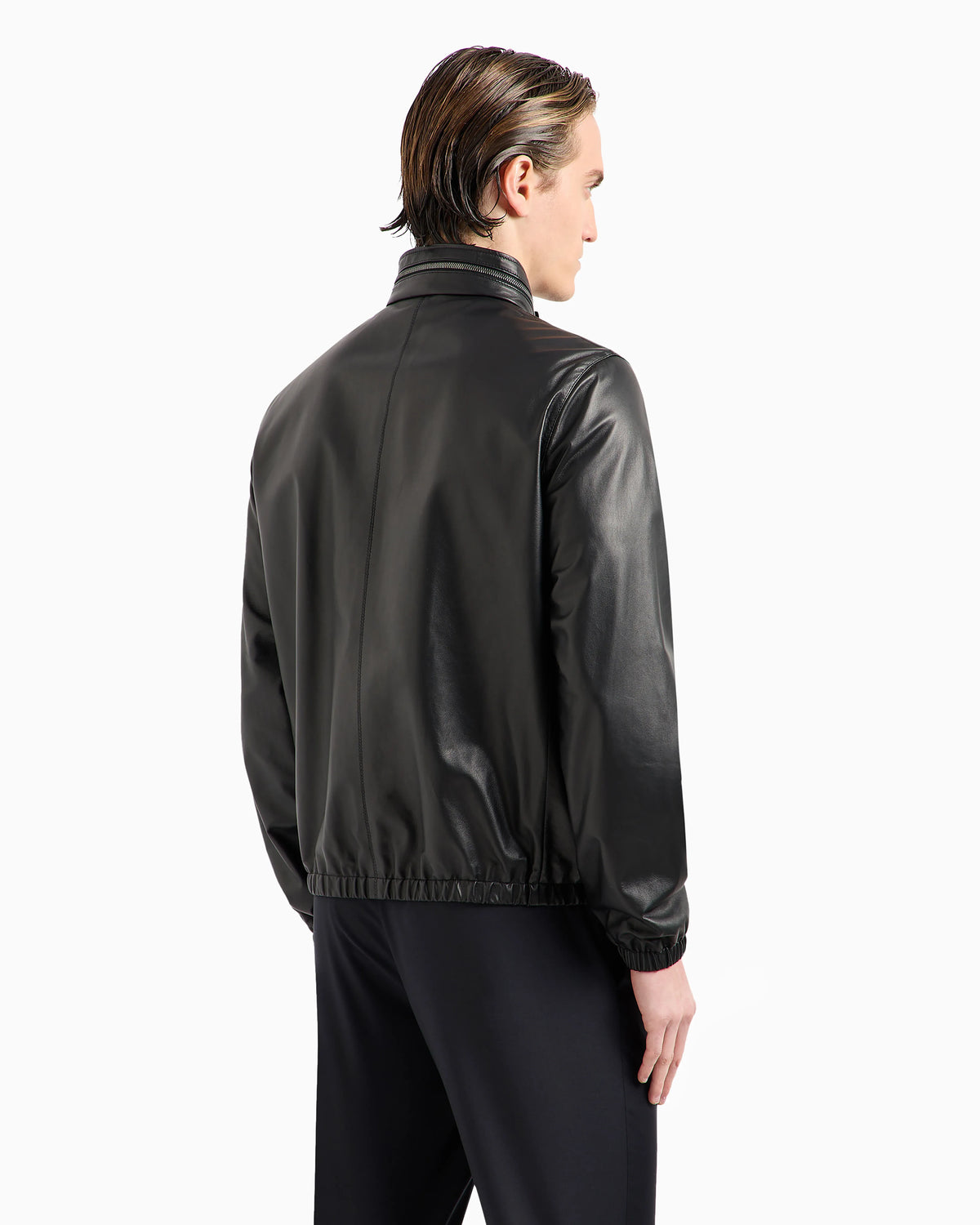 Nappa leather blouson with zip
