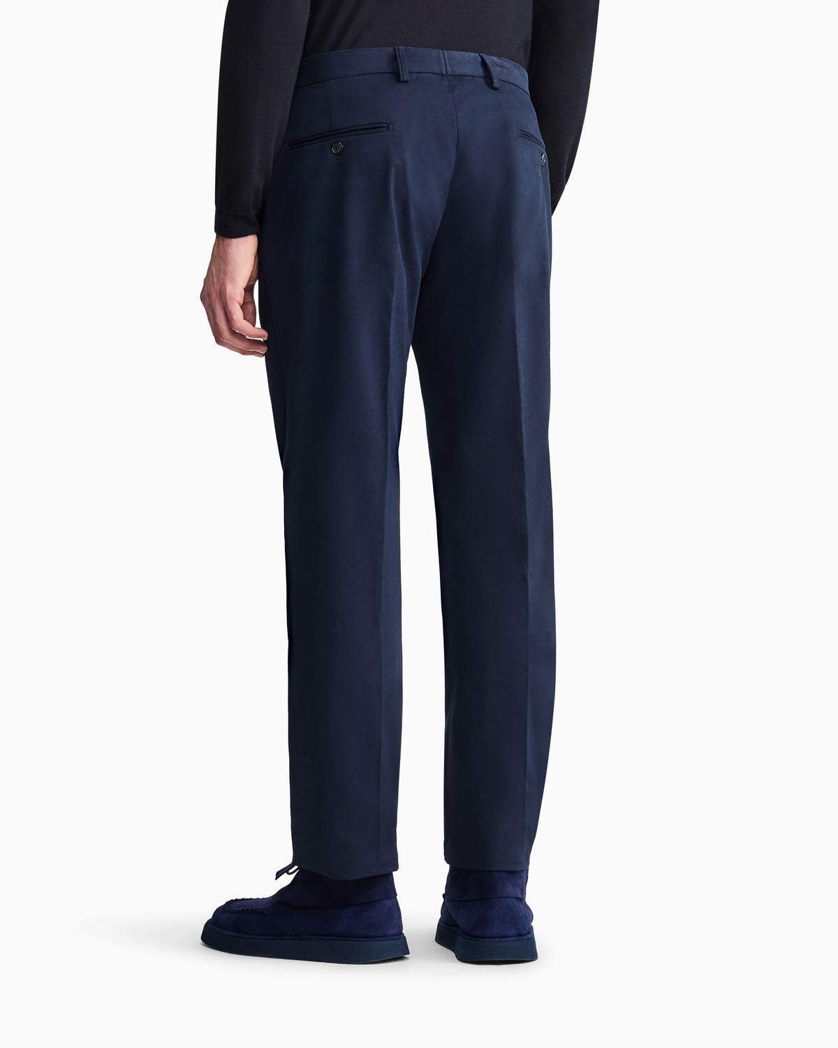 Stretch cashmere and cotton trousers