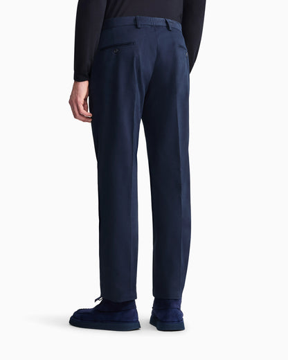 Stretch cashmere and cotton trousers