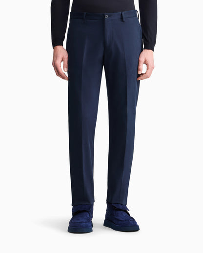Stretch cashmere and cotton trousers