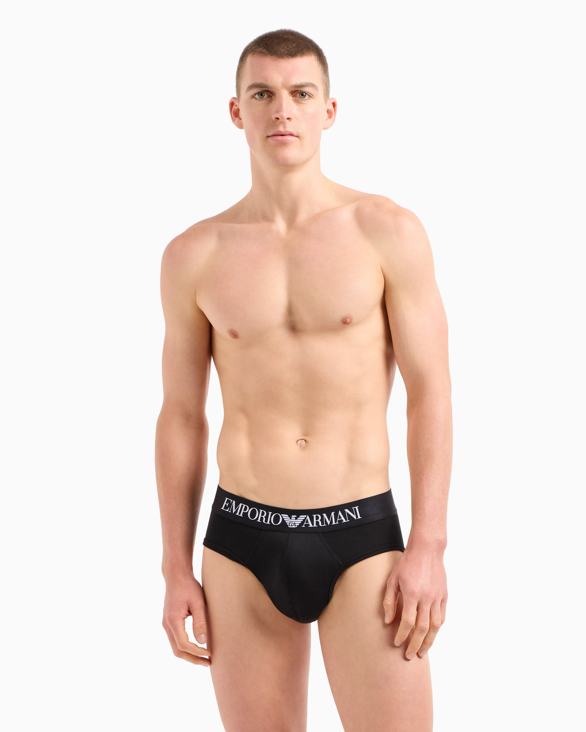 Basic briefs with logo waistband