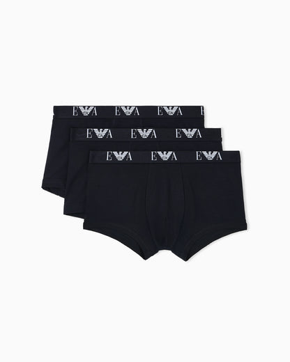 Three pack boxer in stretch cotton with monogram logo