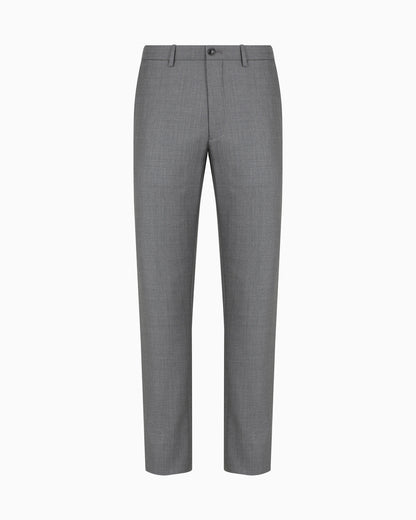 Flat-front trousers in wool and cashmere gabardine