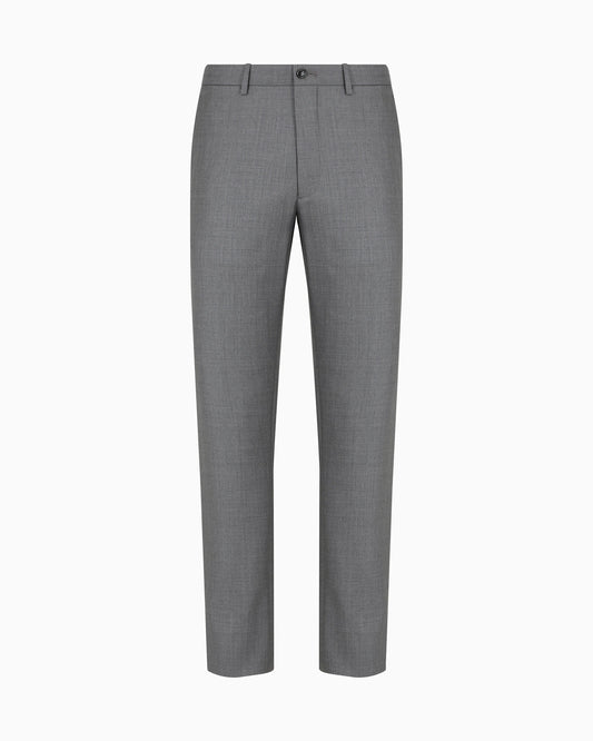 Flat-front trousers in wool and cashmere gabardine
