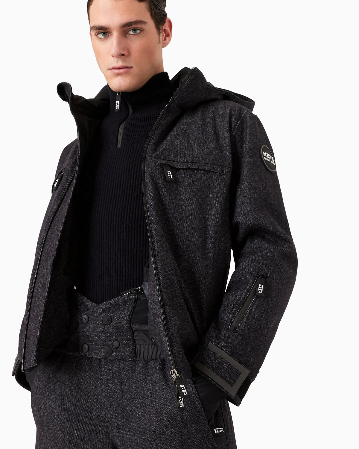 Insulated water-repellent wool ski jacket from