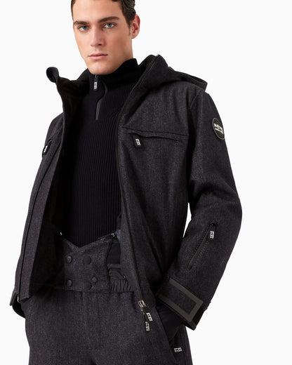 Insulated water-repellent wool ski jacket from