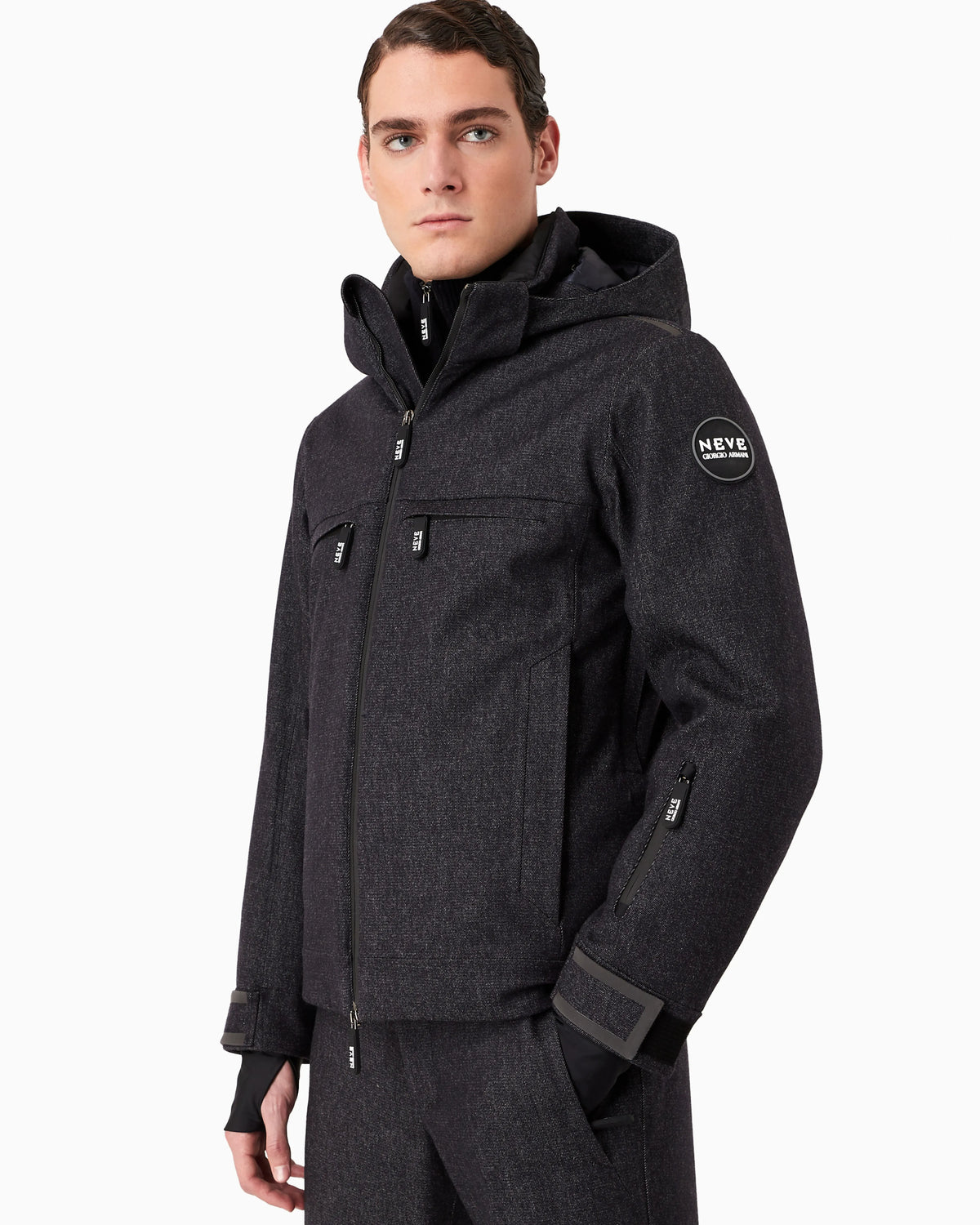 Insulated water-repellent wool ski jacket from