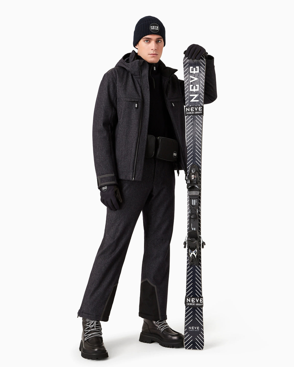 Insulated water-repellent wool ski jacket from