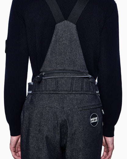 Wool insulated salopettes with denim effect