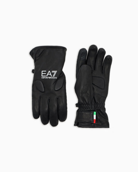 Technical leather ski gloves