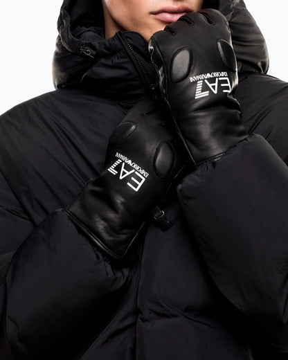 Technical leather ski gloves
