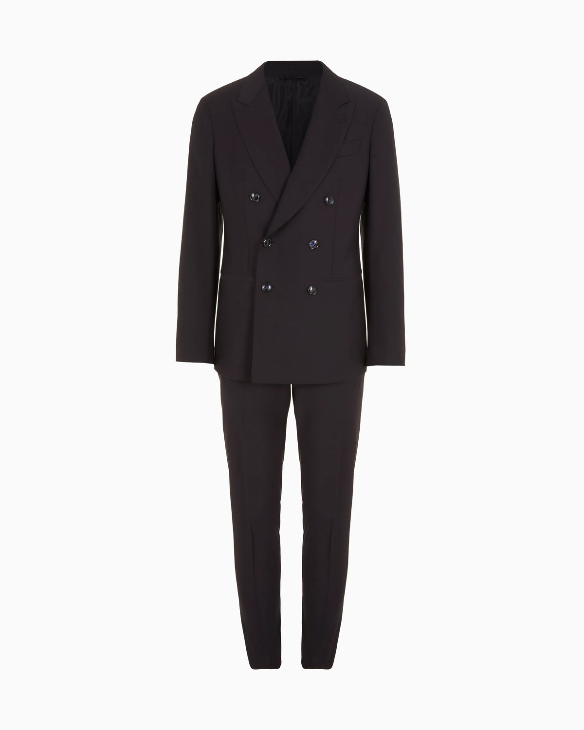 Linea Napoli double-breasted virgin wool twill suit