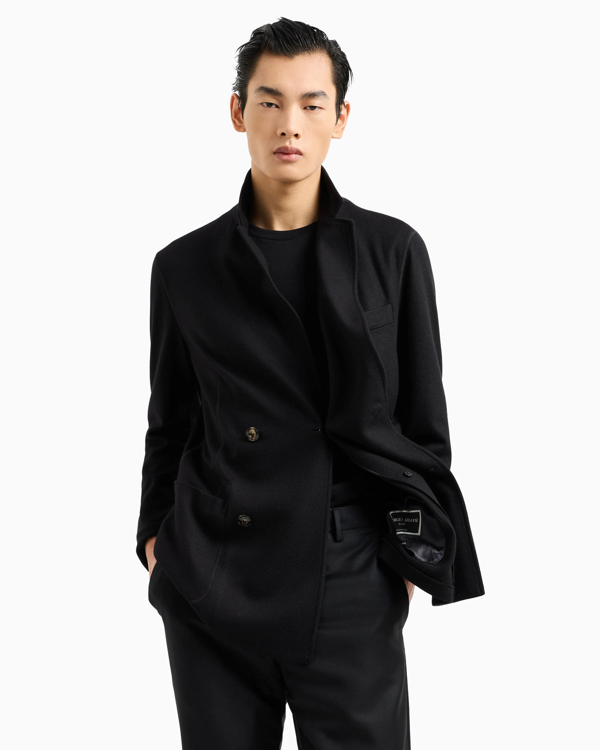 Cashmere jacket in an unlined double-breasted design Icon