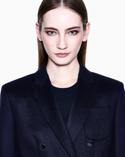 Double-breasted jacket in virgin wool and cashmere