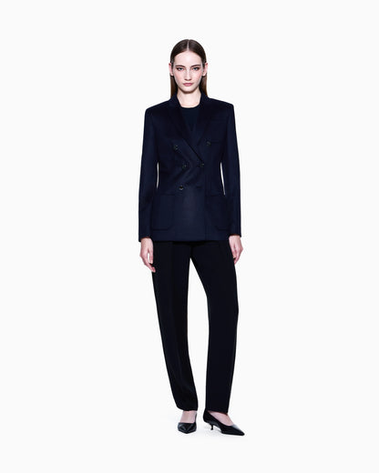 Double-breasted jacket in virgin wool and cashmere