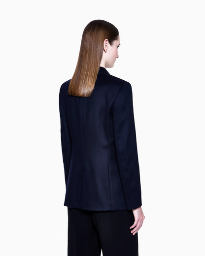 Double-breasted jacket in virgin wool and cashmere