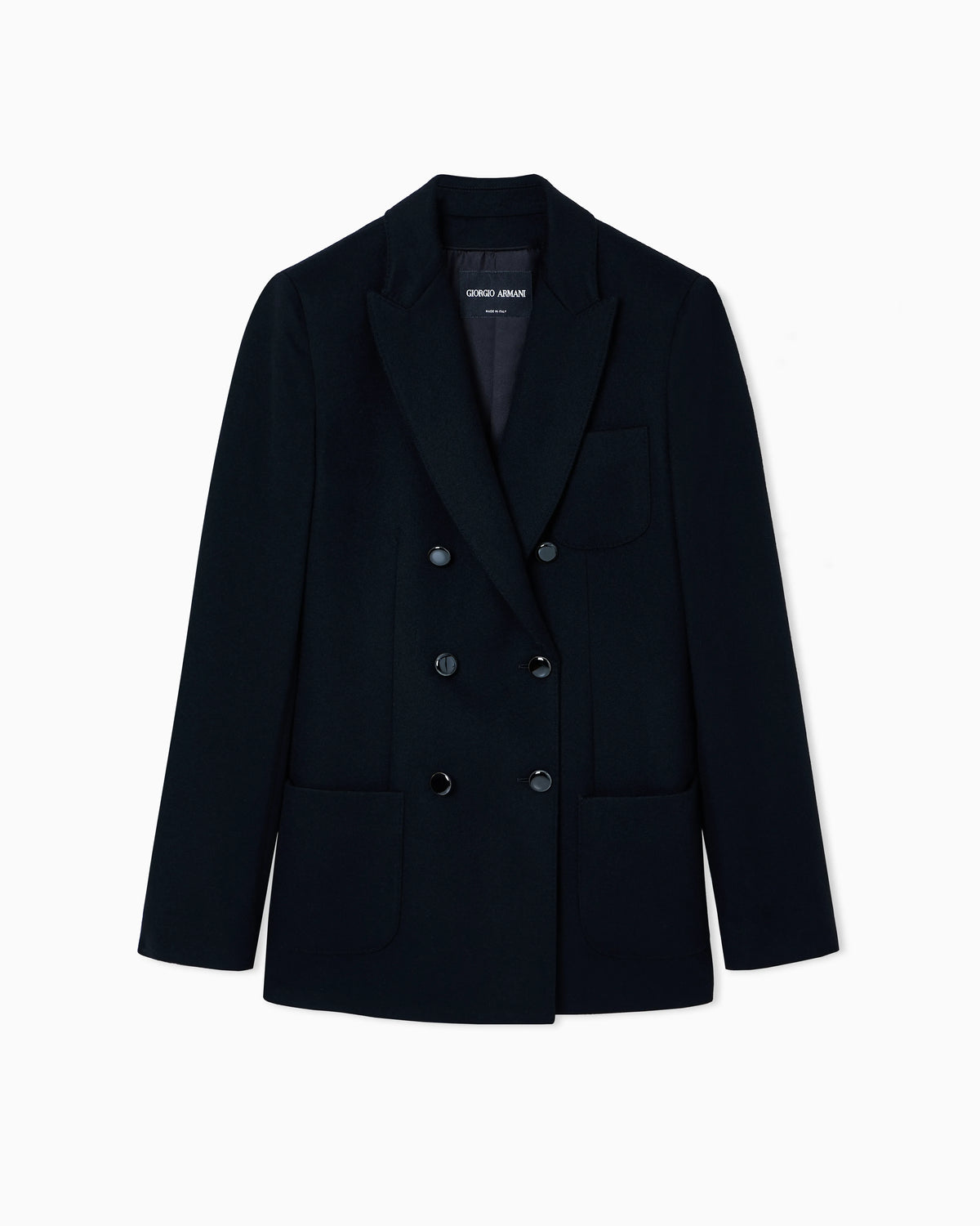Double-breasted jacket in virgin wool and cashmere