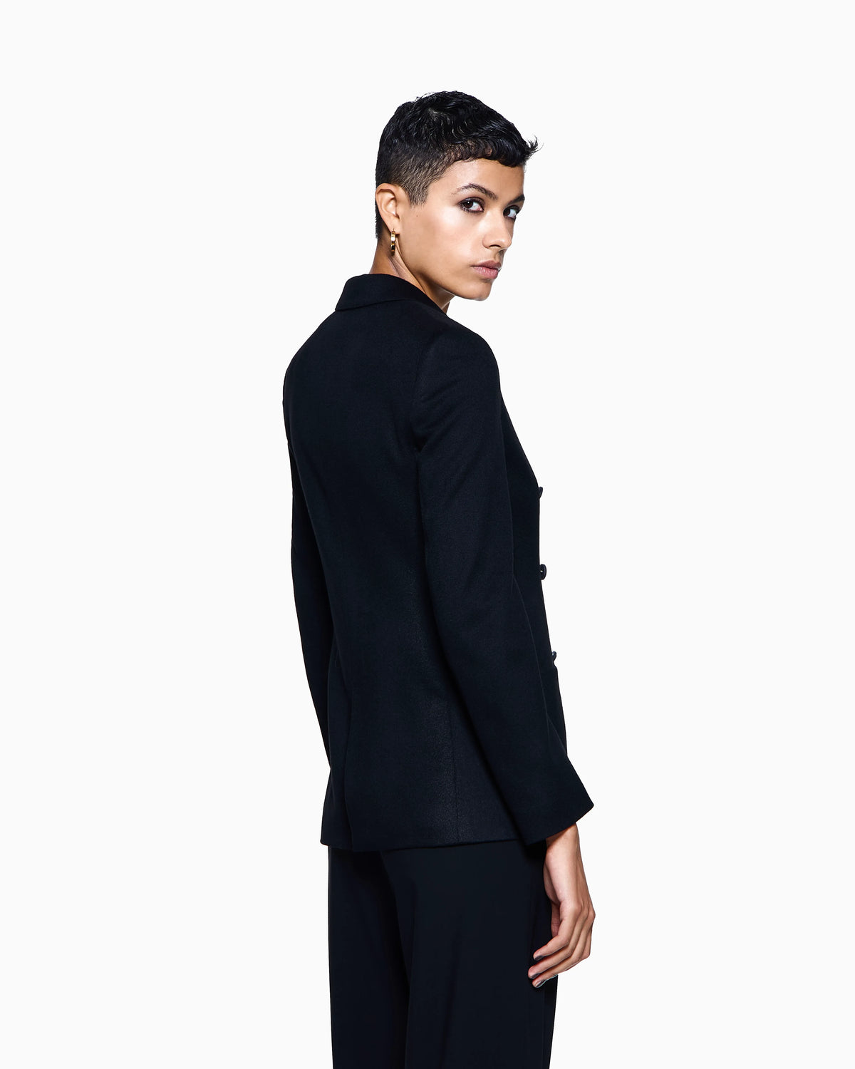 Double-breasted jacket in virgin wool and cashmere