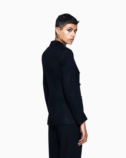 Double-breasted jacket in virgin wool and cashmere