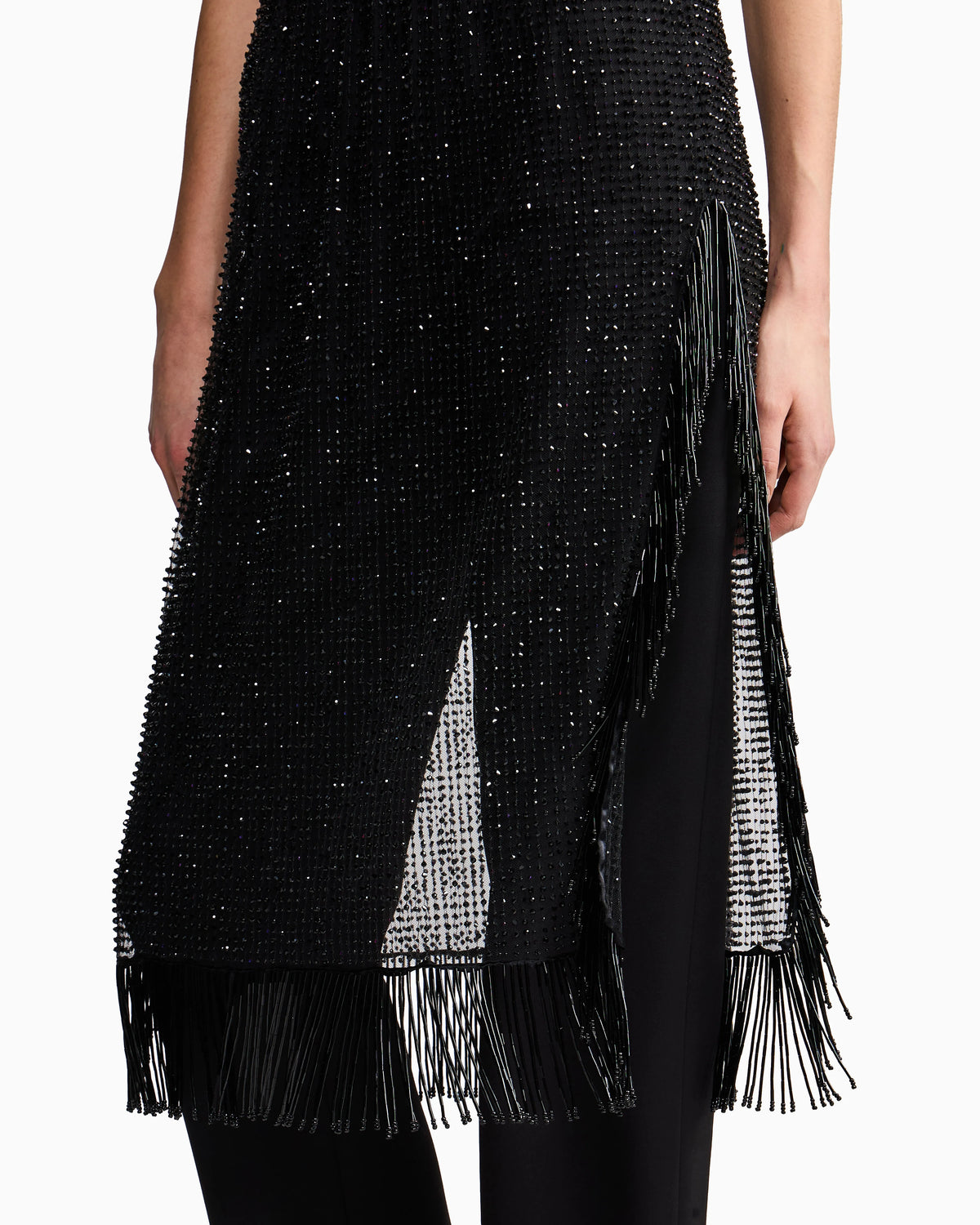 Dress with lapels and embroidered skirt