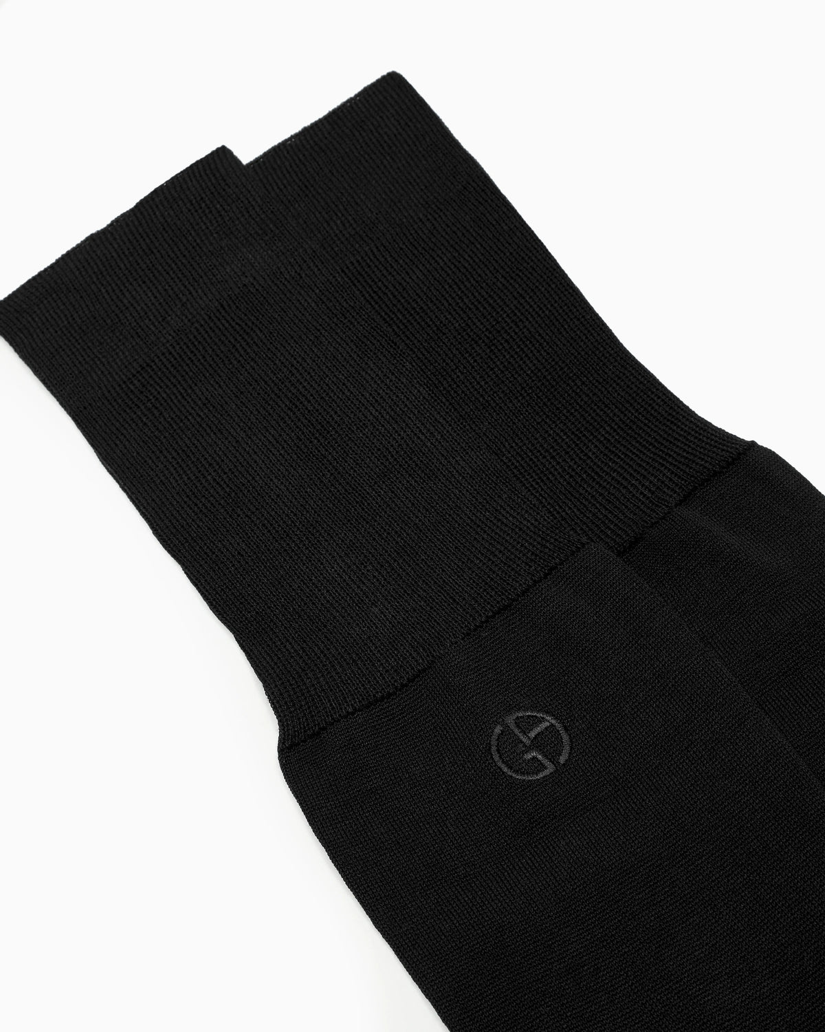 Lisle long socks with embroidered logo