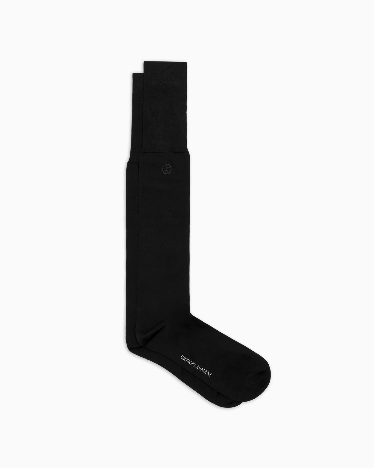 Lisle long socks with embroidered logo