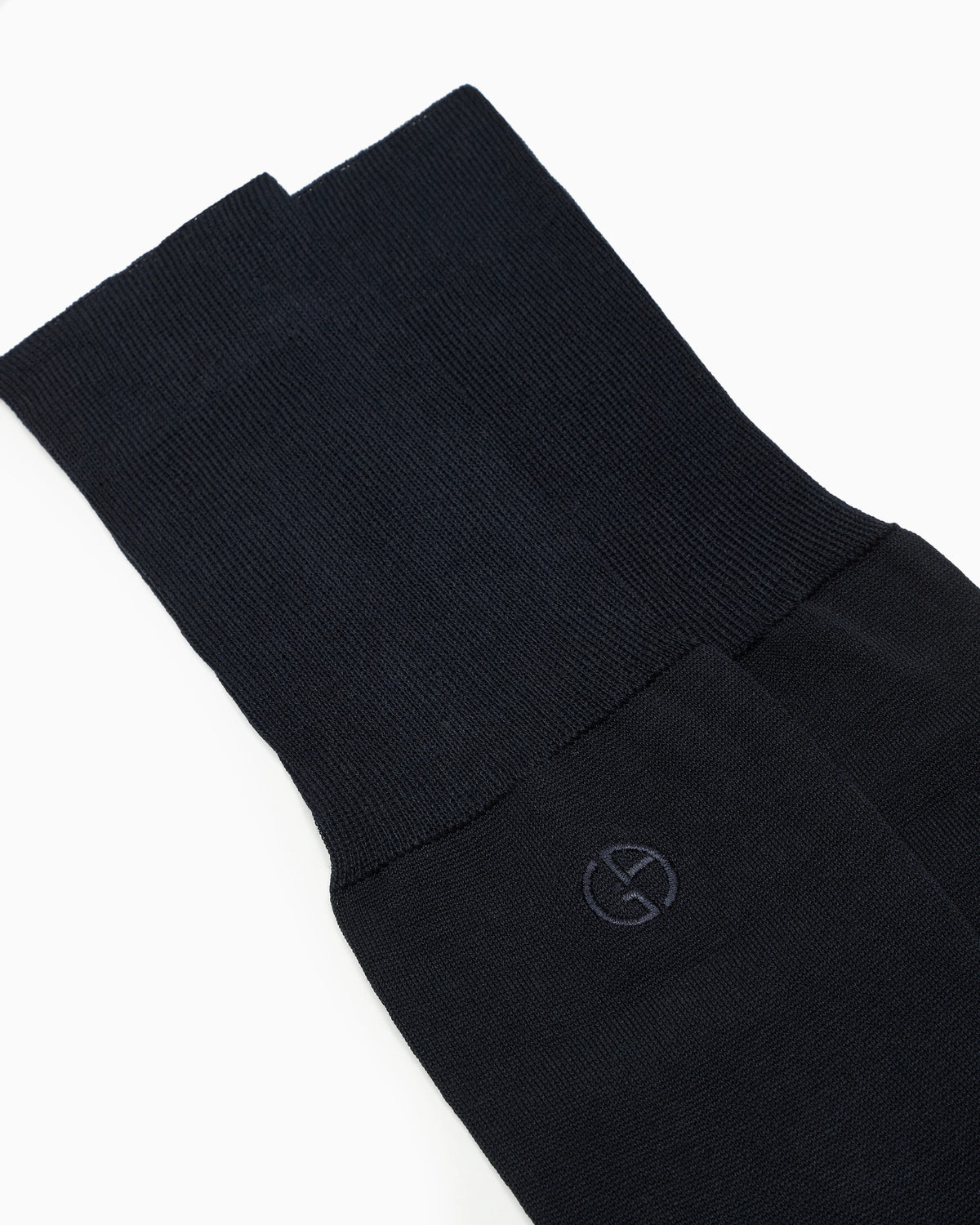 Lisle long socks with embroidered logo