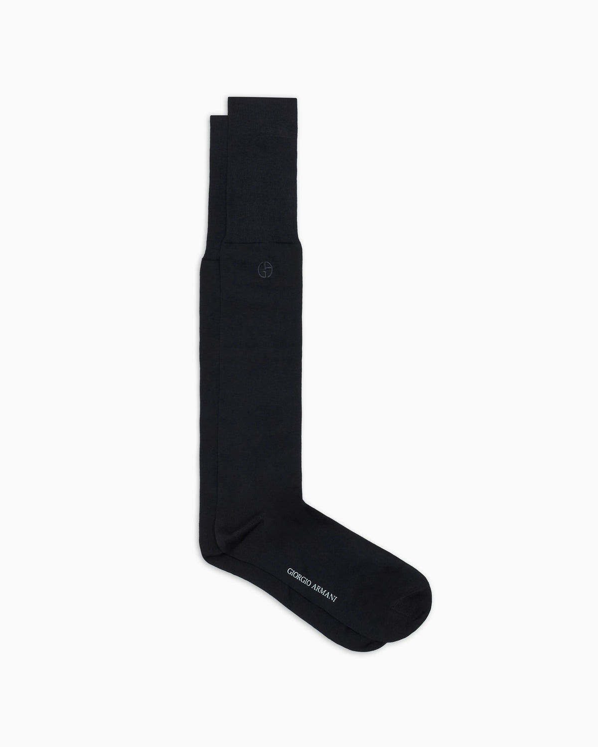Lisle long socks with embroidered logo