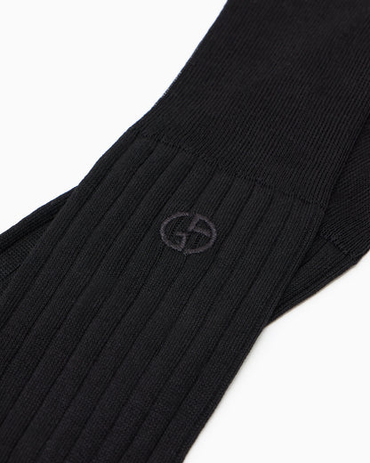Logo socks in a long ribbed style with embroidery