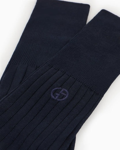 Logo socks in a long ribbed style with embroidery
