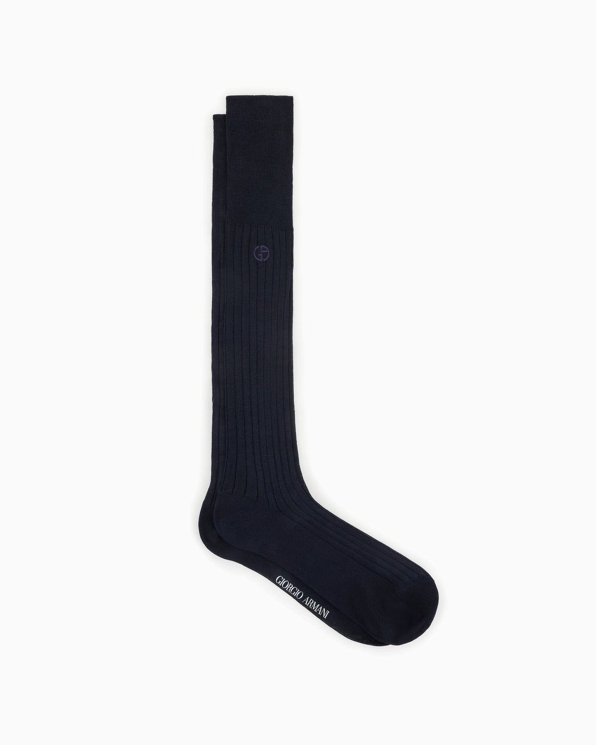 Logo socks in a long ribbed style with embroidery