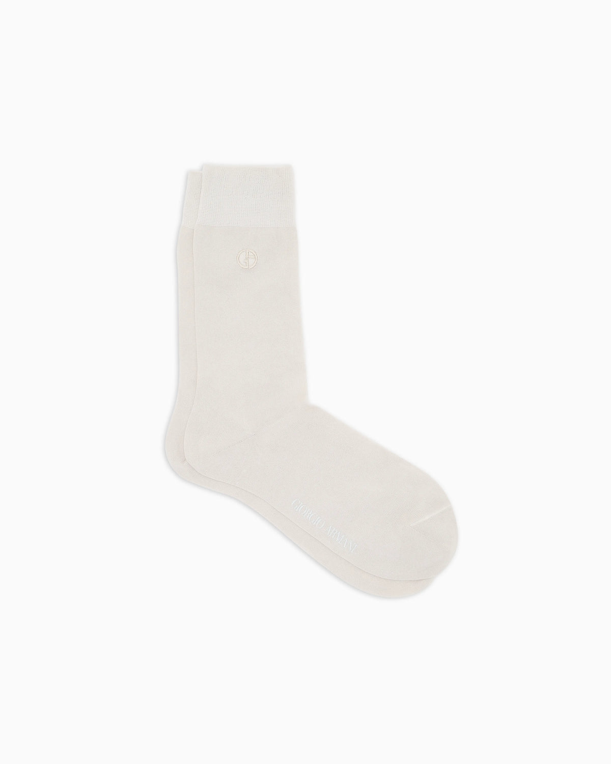 Ribbed cotton socks with embroidered logo