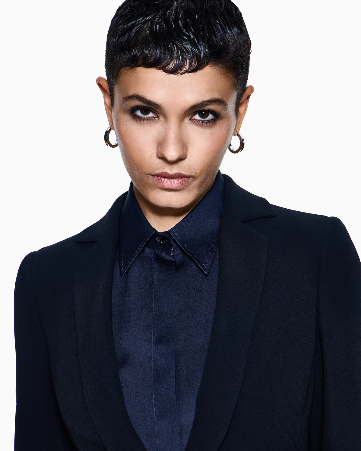 Single-breasted silk-cady jacket