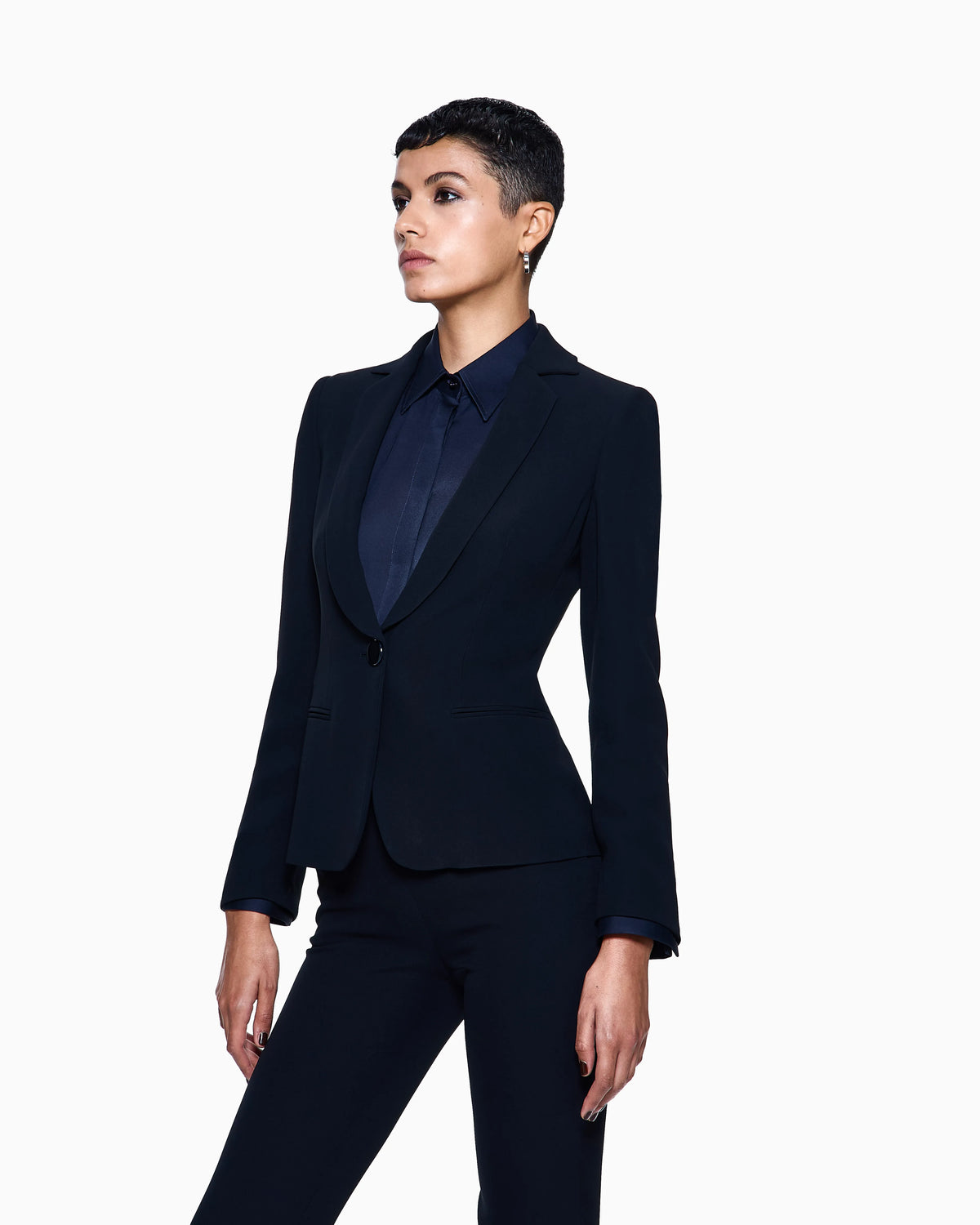 Single-breasted silk-cady jacket
