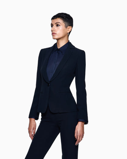 Single-breasted silk-cady jacket